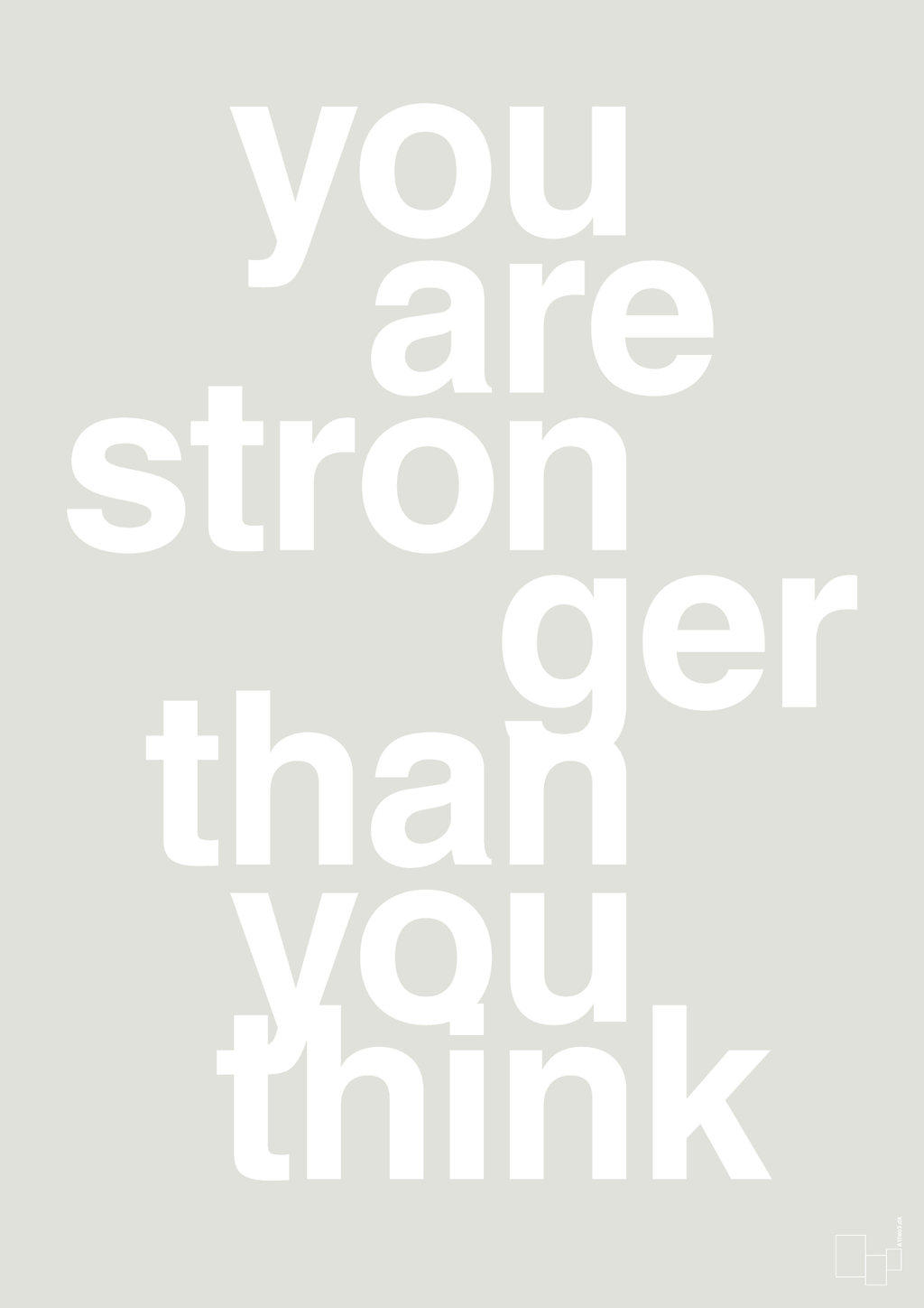 plakat: you are stronger than you think - painters white-Fitness-A1two3