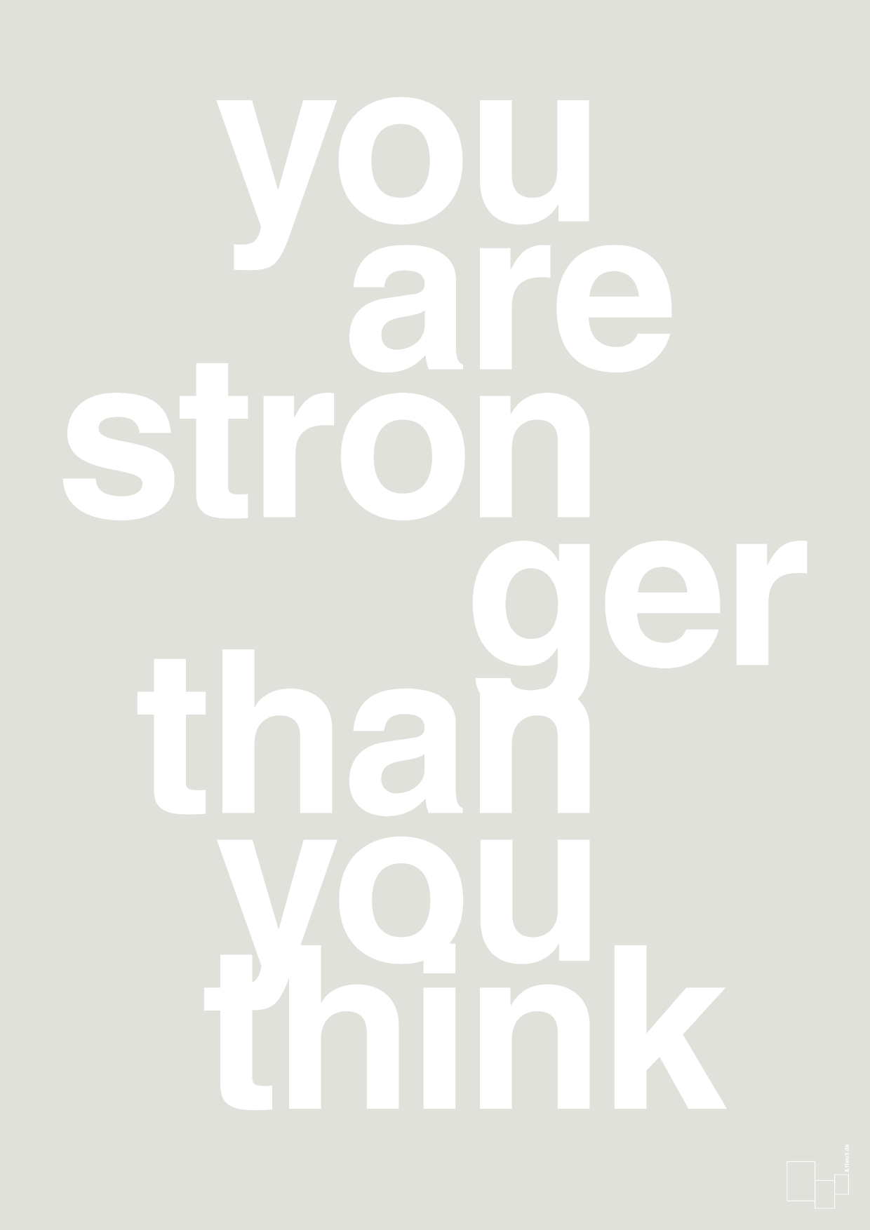 plakat: you are stronger than you think - painters white-Fitness-A1two3