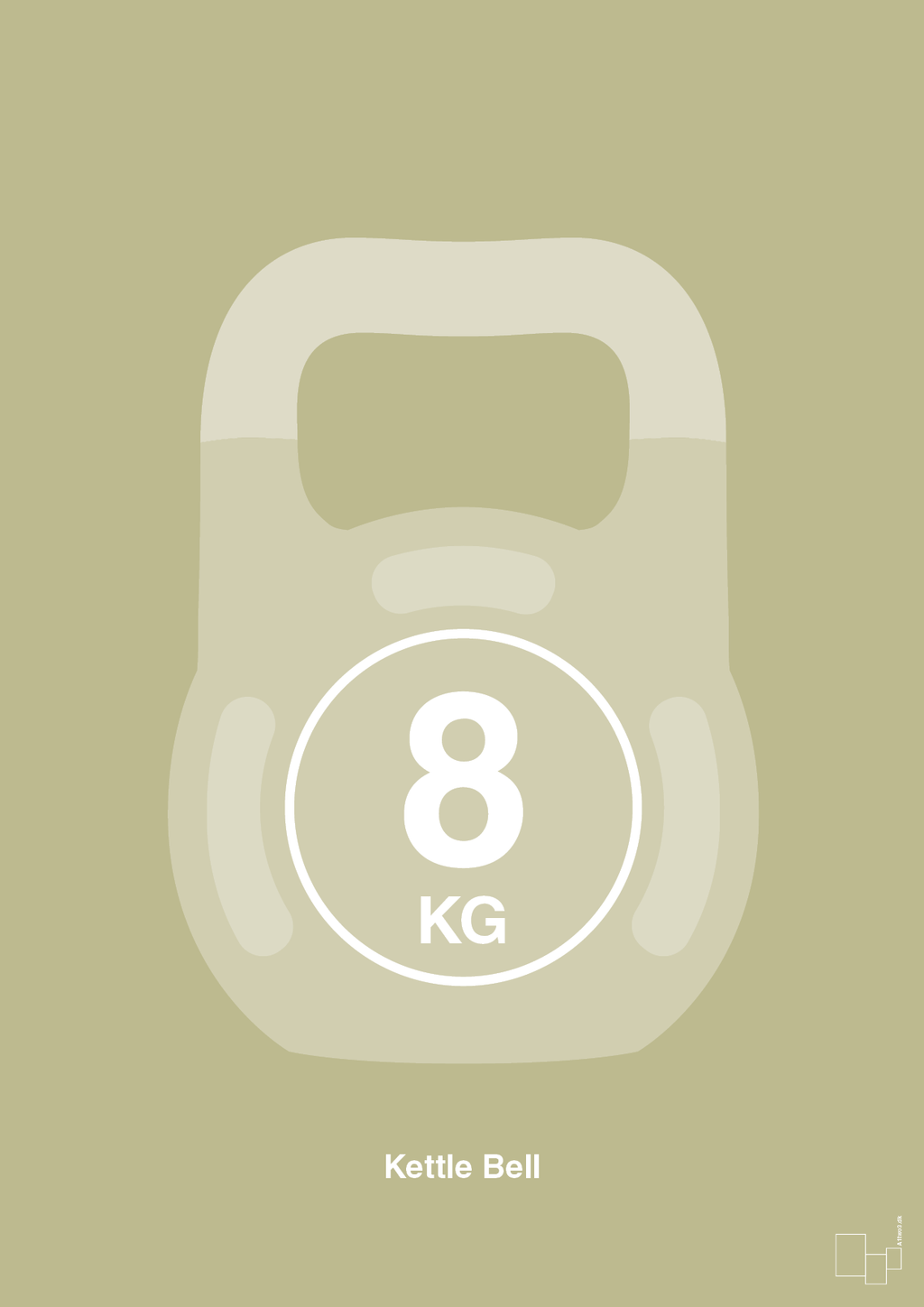plakat: kettle bell 8 kg - back to nature-Fitness-A1two3