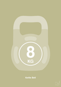 plakat: kettle bell 8 kg - back to nature-Fitness-A1two3