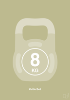 plakat: kettle bell 8 kg - back to nature-Fitness-A1two3