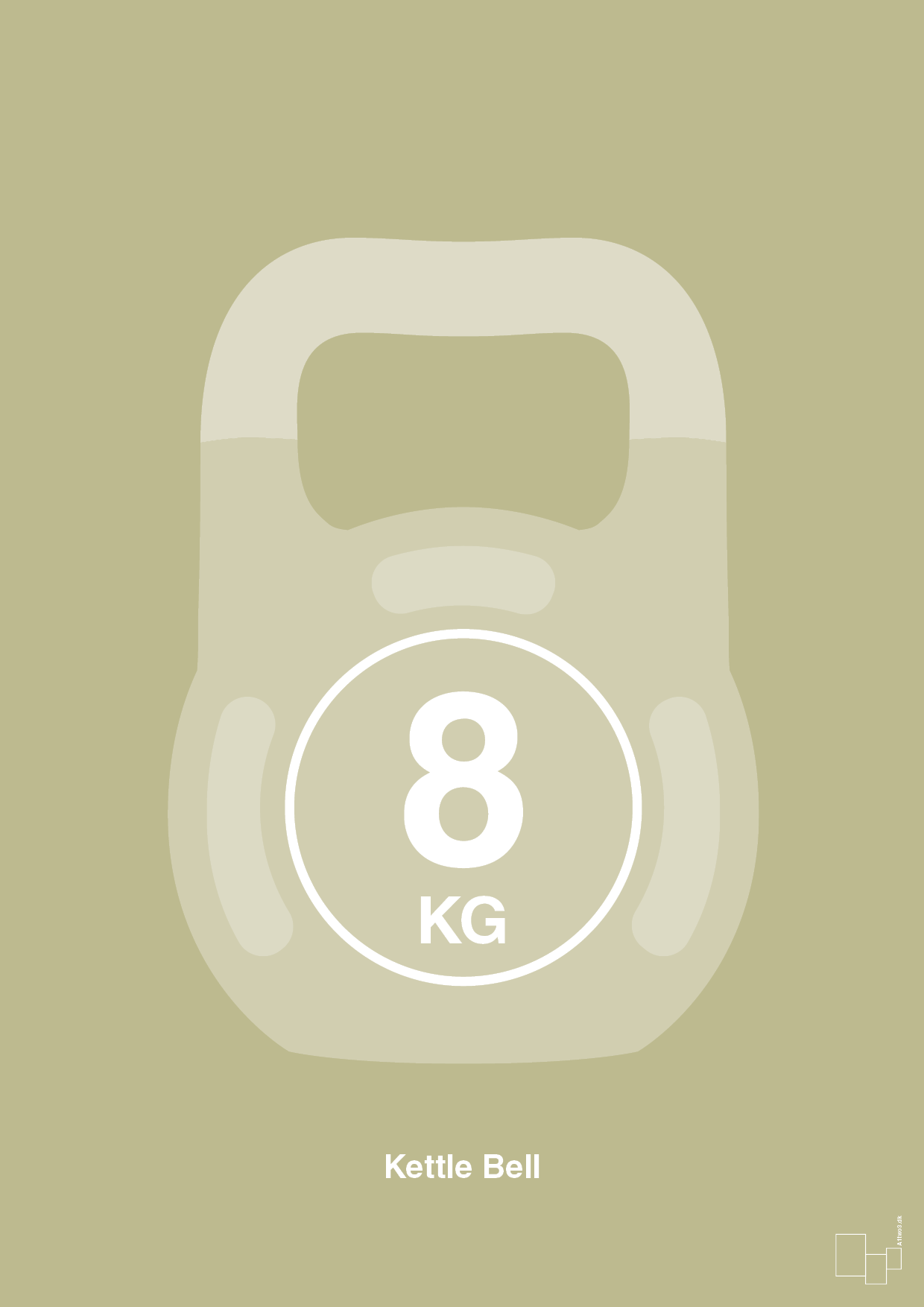 plakat: kettle bell 8 kg - back to nature-Fitness-A1two3