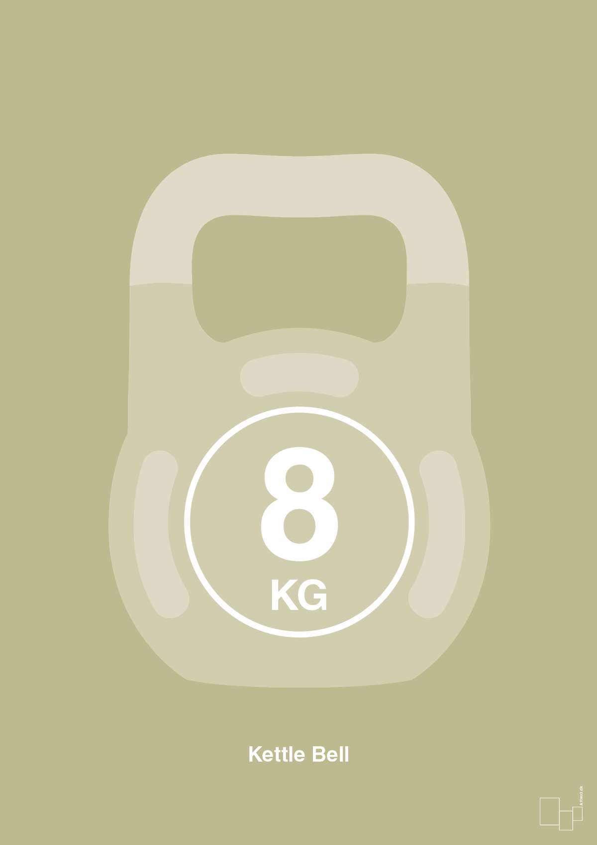 plakat: kettle bell 8 kg - back to nature-Fitness-A1two3