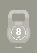 plakat: kettle bell 8 kg - battleship gray-Fitness-A1two3