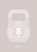plakat: kettle bell 8 kg - broken beige-Fitness-A1two3