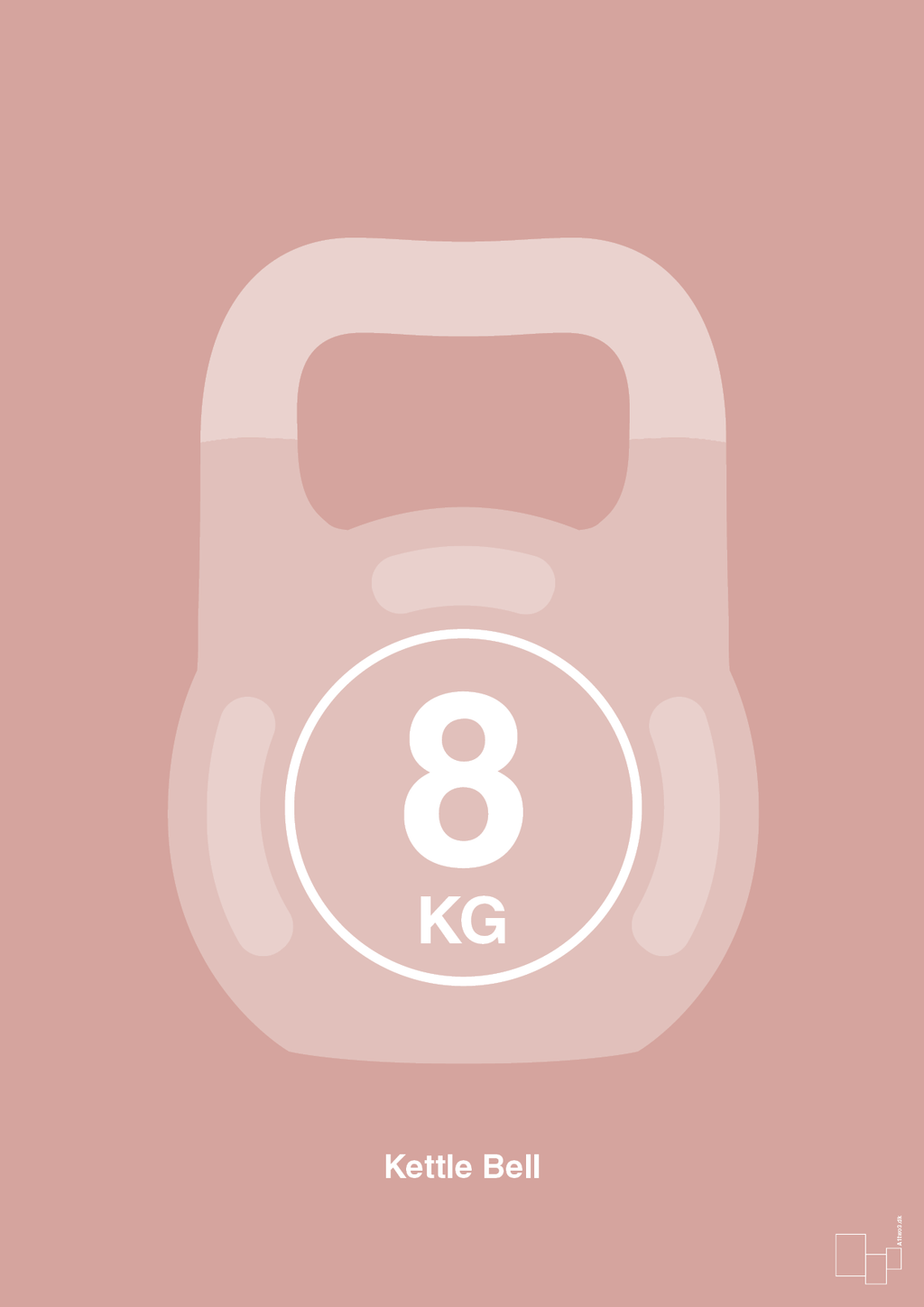 plakat: kettle bell 8 kg - bubble shell-Fitness-A1two3