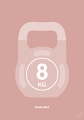 plakat: kettle bell 8 kg - bubble shell-Fitness-A1two3