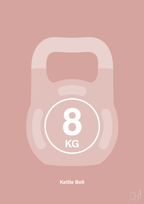 plakat: kettle bell 8 kg - bubble shell-Fitness-A1two3