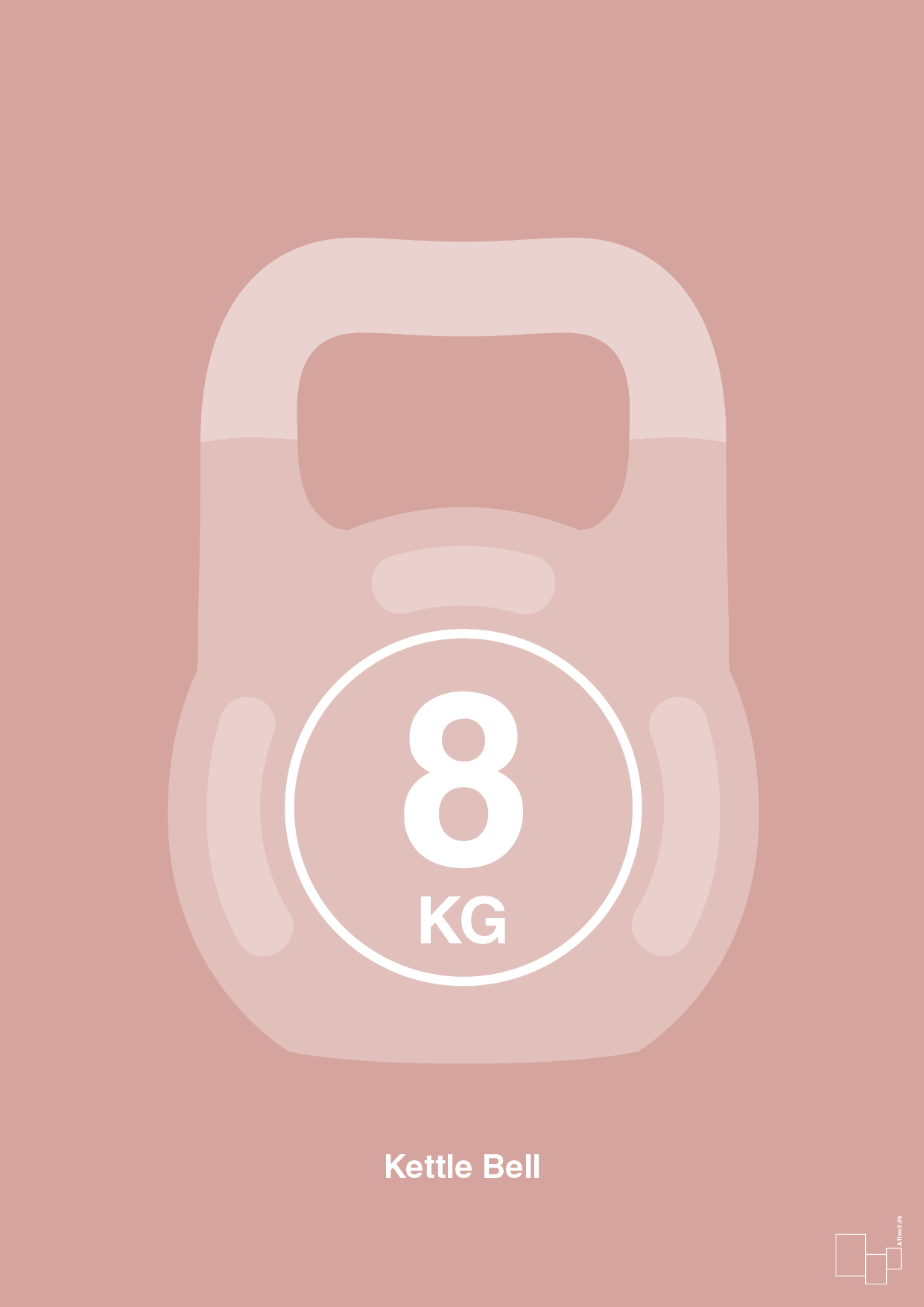 plakat: kettle bell 8 kg - bubble shell-Fitness-A1two3