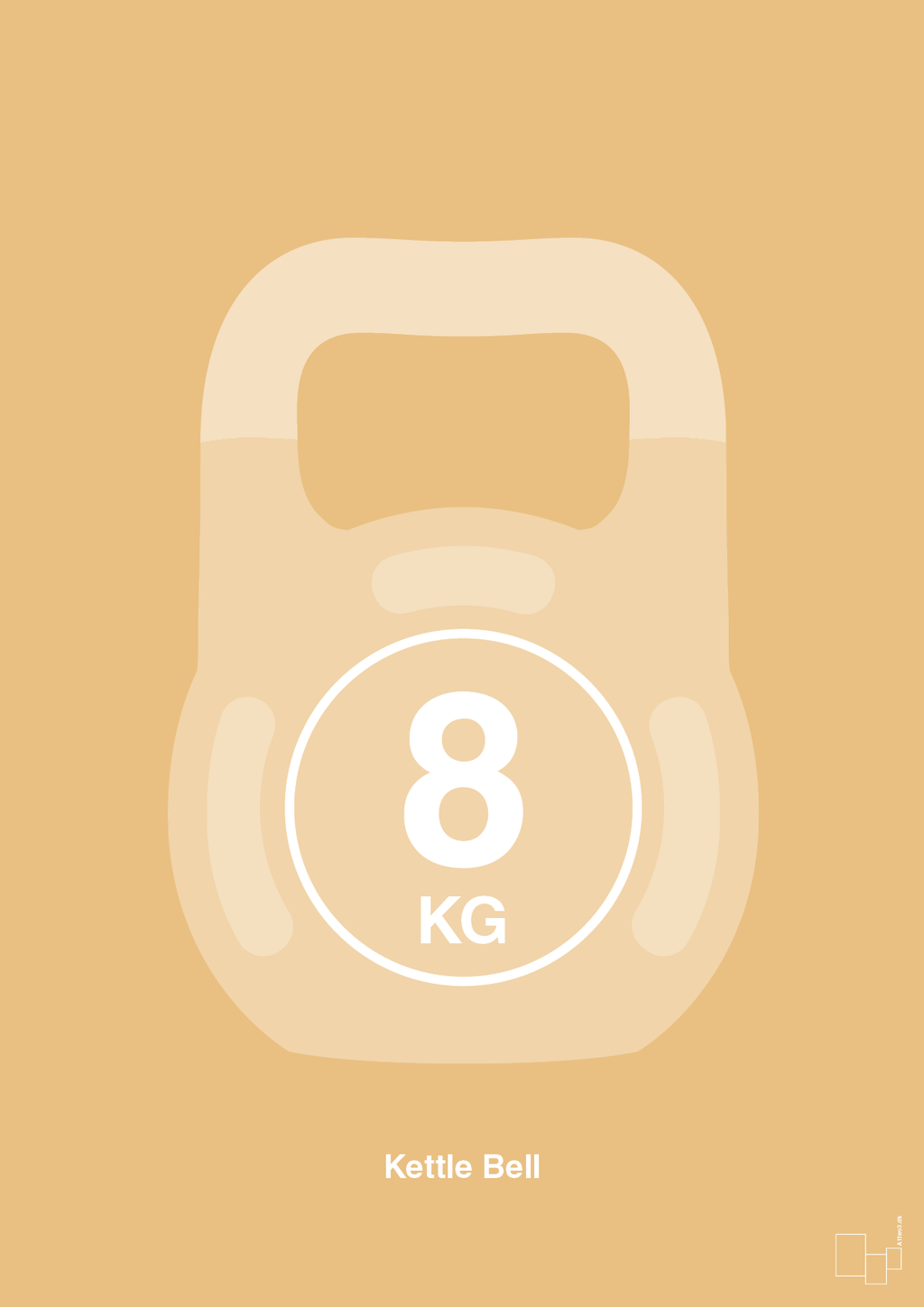 plakat: kettle bell 8 kg - charismatic-Fitness-A1two3