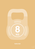 plakat: kettle bell 8 kg - charismatic-Fitness-A1two3
