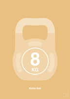 plakat: kettle bell 8 kg - charismatic-Fitness-A1two3