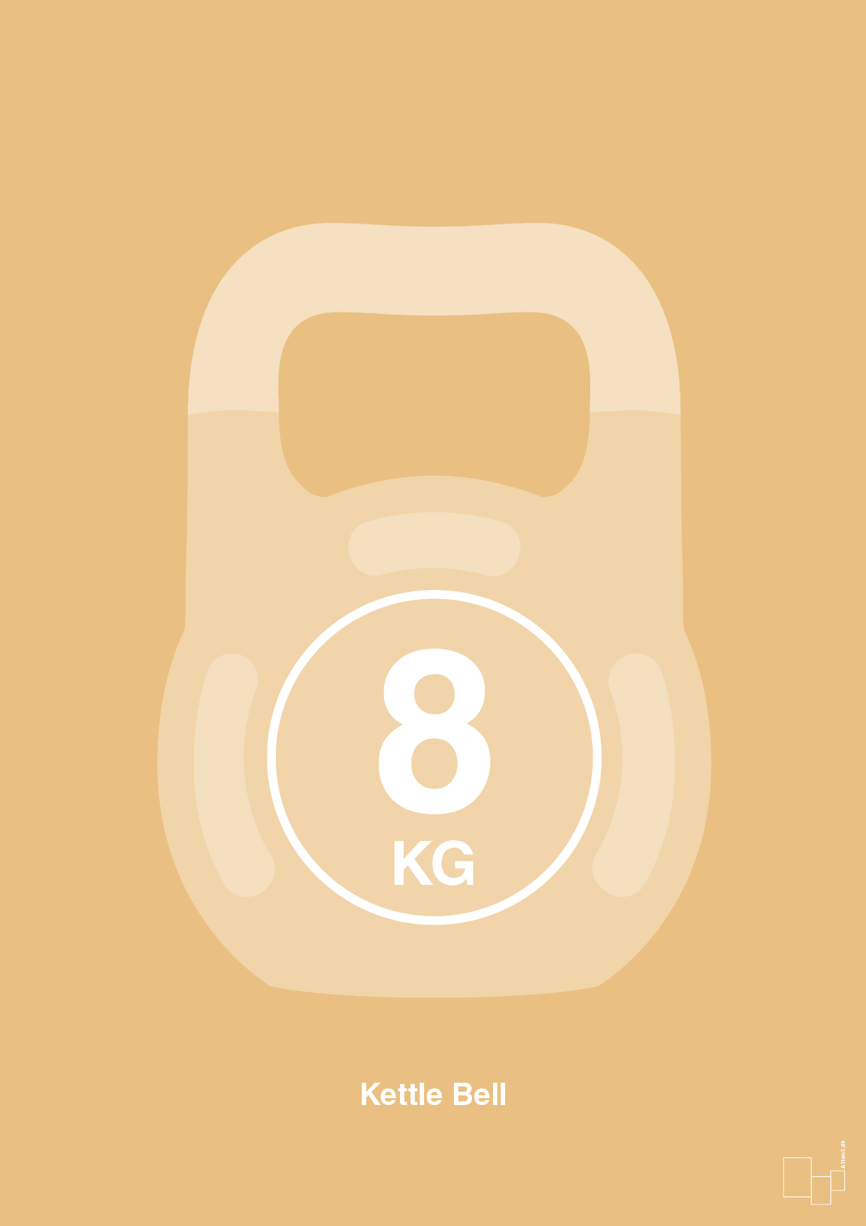 plakat: kettle bell 8 kg - charismatic-Fitness-A1two3