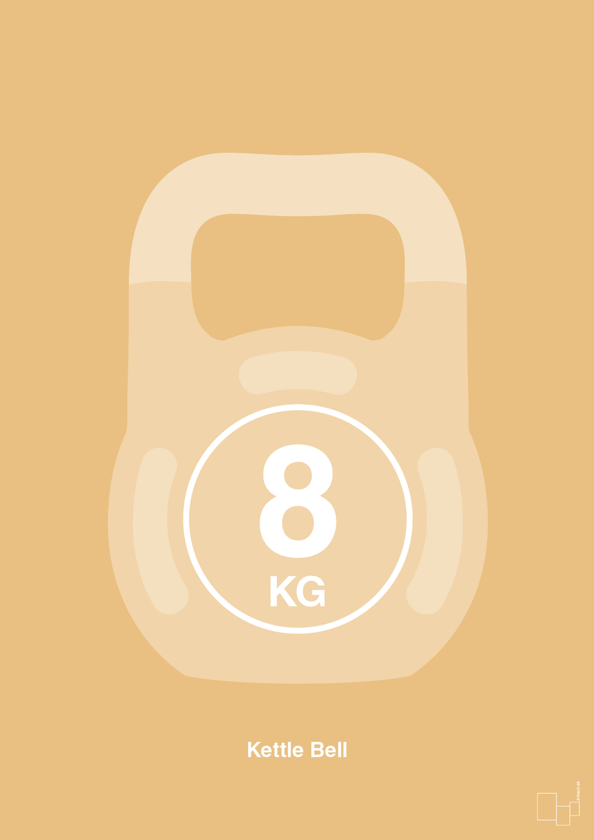 plakat: kettle bell 8 kg - charismatic-Fitness-A1two3