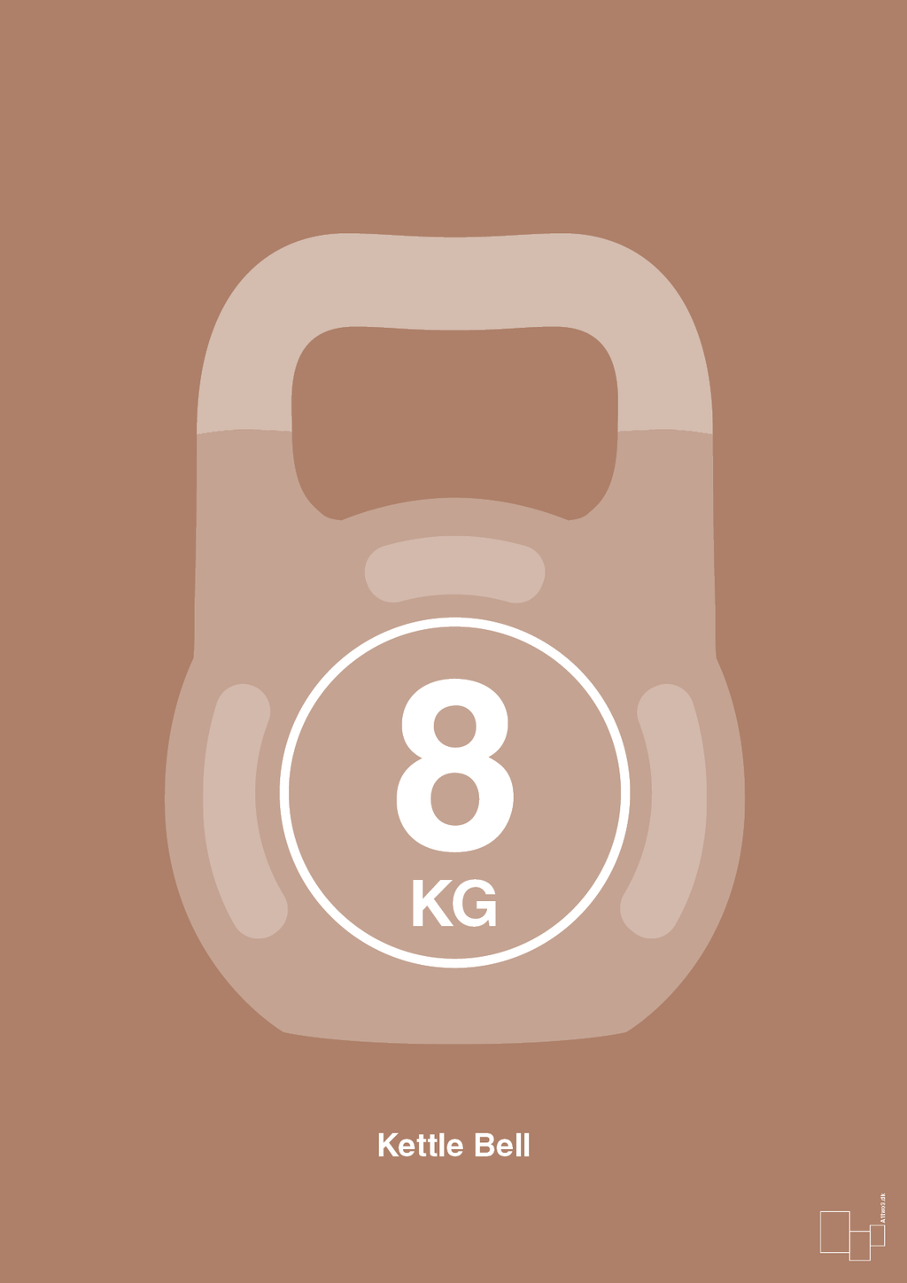 plakat: kettle bell 8 kg - cider spice-Fitness-A1two3