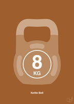 plakat: kettle bell 8 kg - cognac-Fitness-A1two3