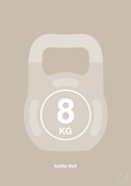 plakat: kettle bell 8 kg - creamy mushroom-Fitness-A1two3