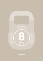 plakat: kettle bell 8 kg - creamy mushroom-Fitness-A1two3