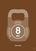 plakat: kettle bell 8 kg - dark brown-Fitness-A1two3