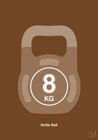 plakat: kettle bell 8 kg - dark brown-Fitness-A1two3
