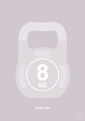 plakat: kettle bell 8 kg - dusty lilac-Fitness-A1two3