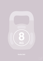 plakat: kettle bell 8 kg - dusty lilac-Fitness-A1two3