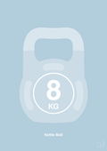 plakat: kettle bell 8 kg - heavenly blue-Fitness-A1two3