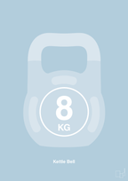plakat: kettle bell 8 kg - heavenly blue-Fitness-A1two3