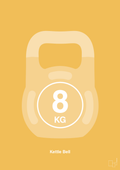plakat: kettle bell 8 kg - honeycomb-Fitness-A1two3