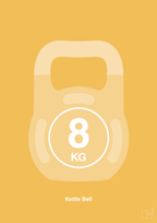plakat: kettle bell 8 kg - honeycomb-Fitness-A1two3