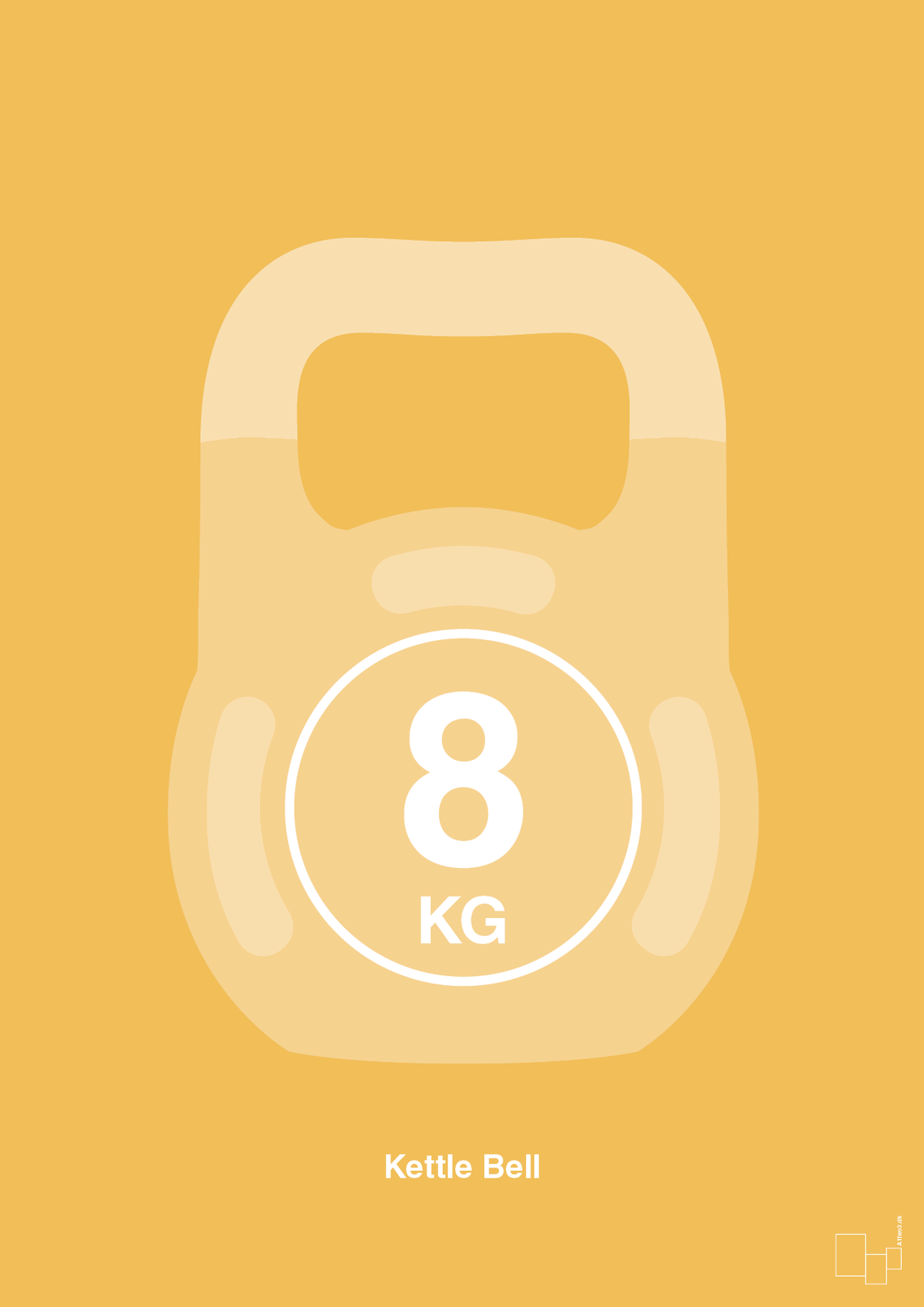 plakat: kettle bell 8 kg - honeycomb-Fitness-A1two3