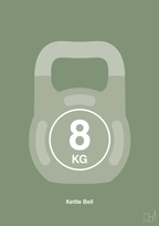 plakat: kettle bell 8 kg - jade-Fitness-A1two3