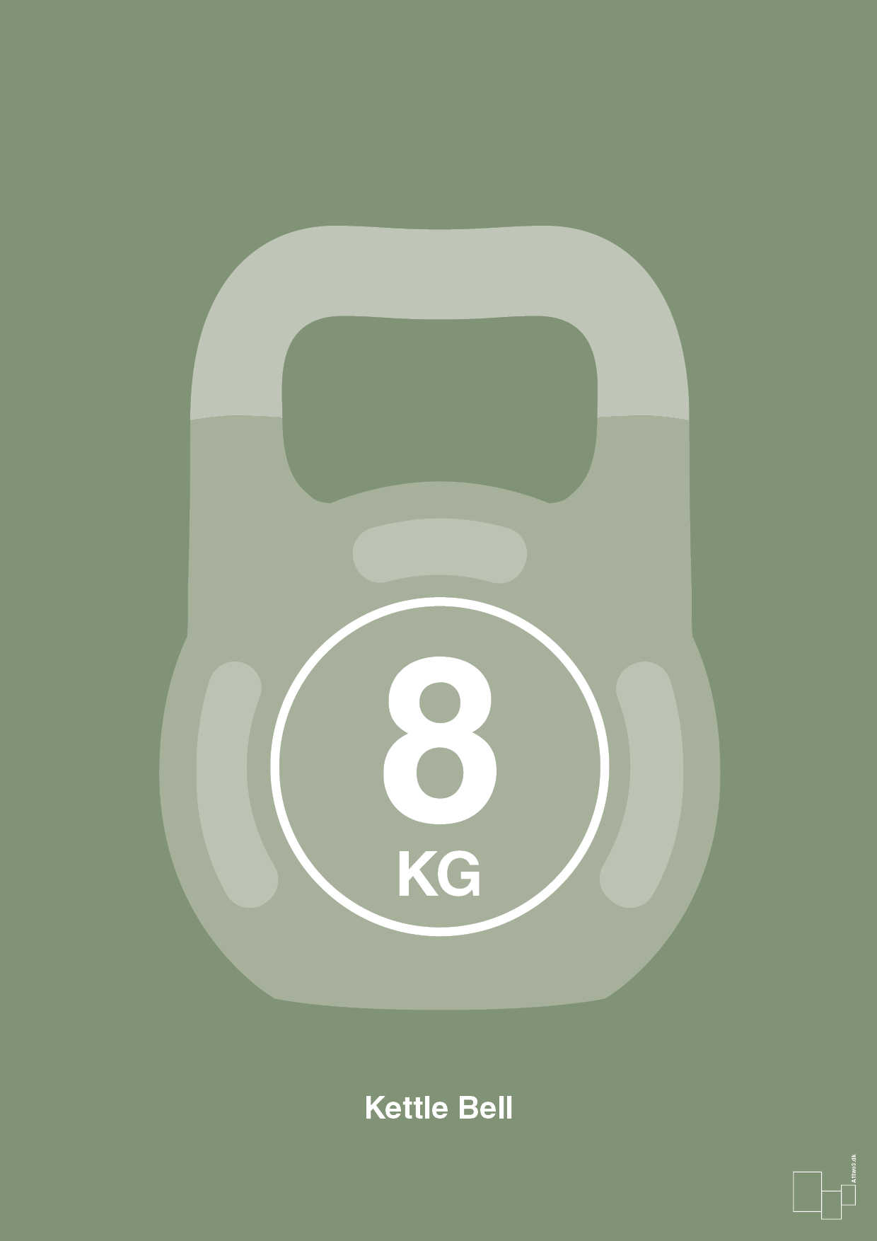 plakat: kettle bell 8 kg - jade-Fitness-A1two3