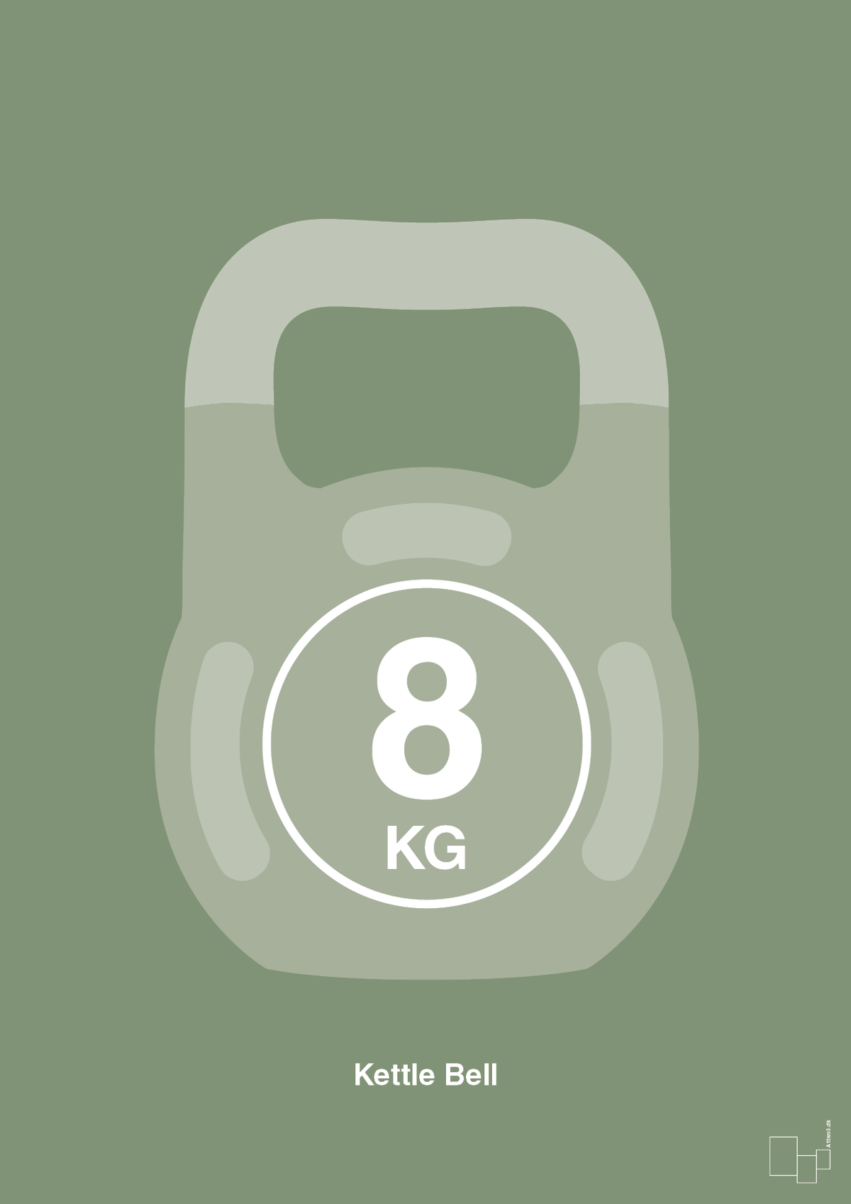 plakat: kettle bell 8 kg - jade-Fitness-A1two3