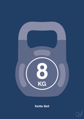plakat: kettle bell 8 kg - lapis blue-Fitness-A1two3