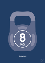 plakat: kettle bell 8 kg - lapis blue-Fitness-A1two3