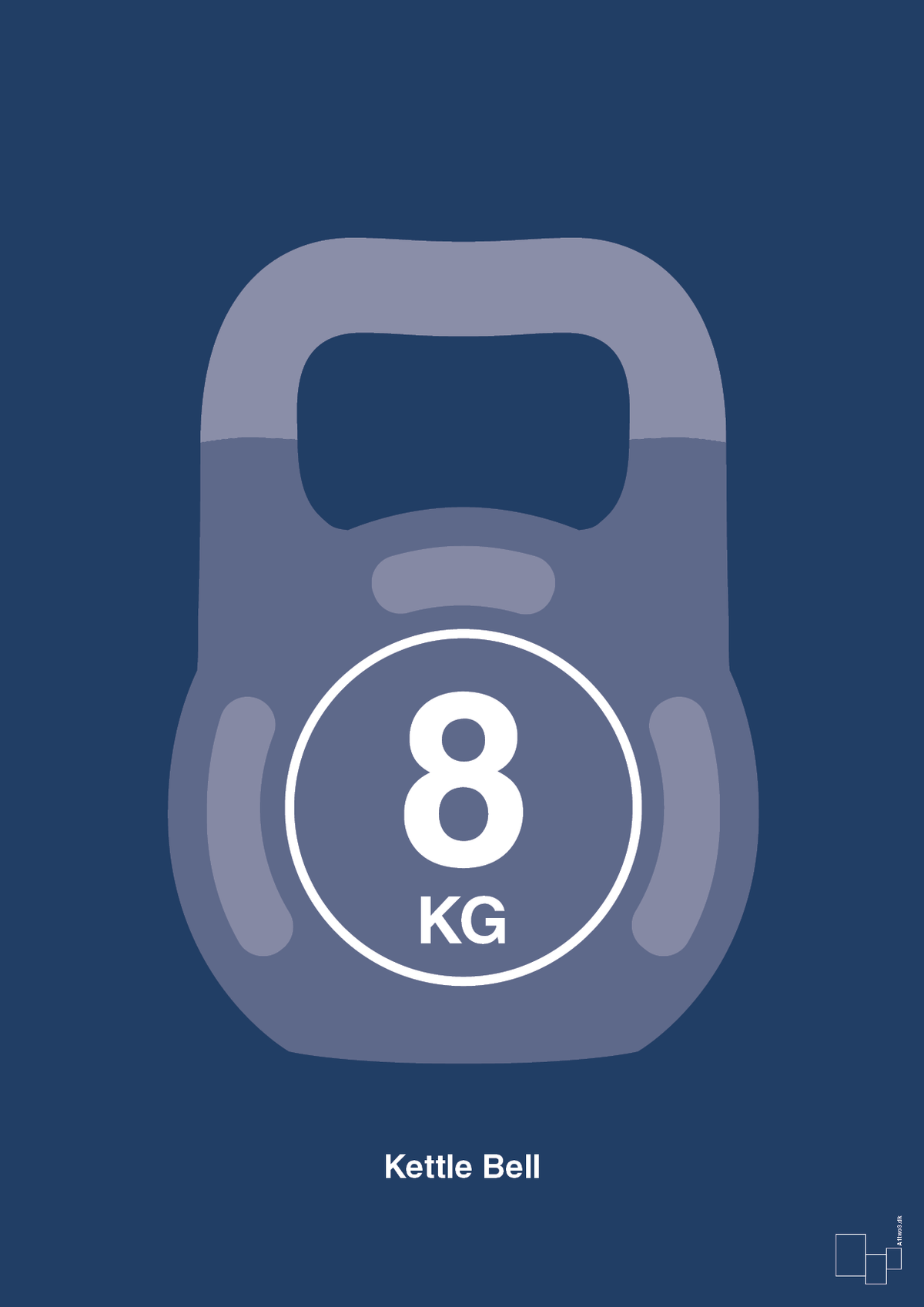 plakat: kettle bell 8 kg - lapis blue-Fitness-A1two3