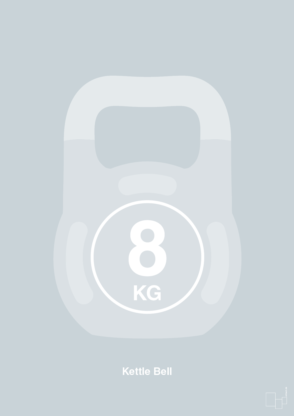 plakat: kettle bell 8 kg - light drizzle-Fitness-A1two3