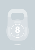 plakat: kettle bell 8 kg - light drizzle-Fitness-A1two3