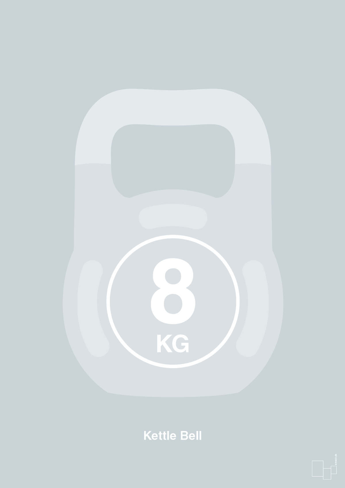 plakat: kettle bell 8 kg - light drizzle-Fitness-A1two3