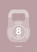 plakat: kettle bell 8 kg - light rose-Fitness-A1two3