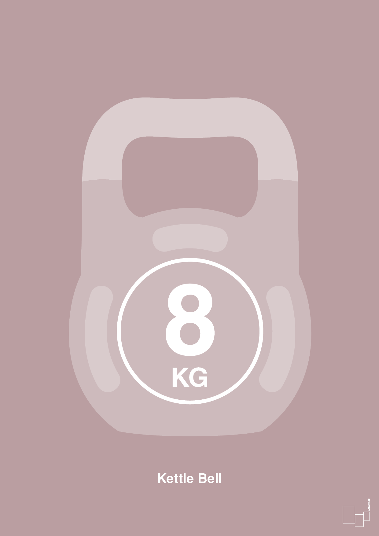plakat: kettle bell 8 kg - light rose-Fitness-A1two3
