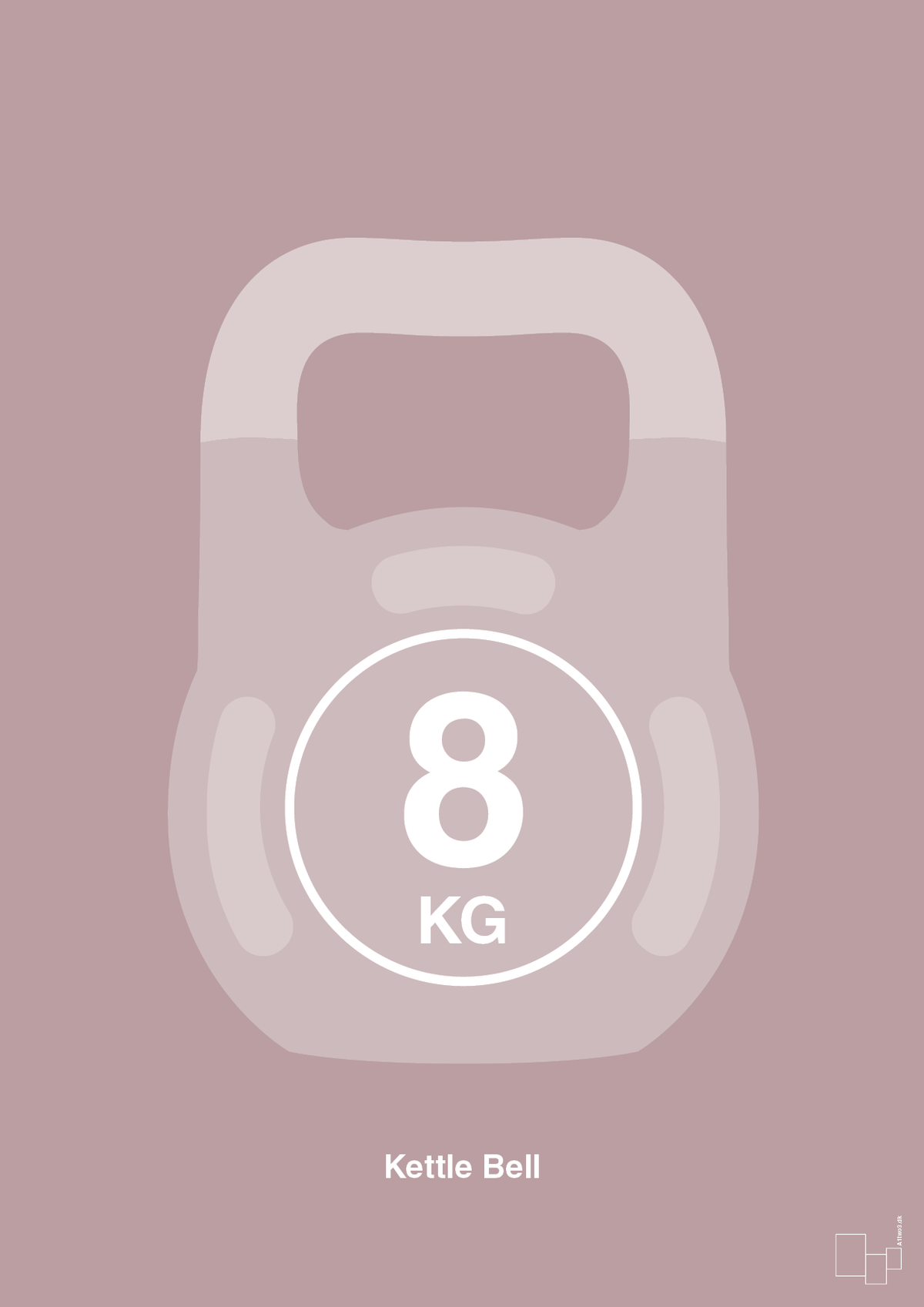 plakat: kettle bell 8 kg - light rose-Fitness-A1two3