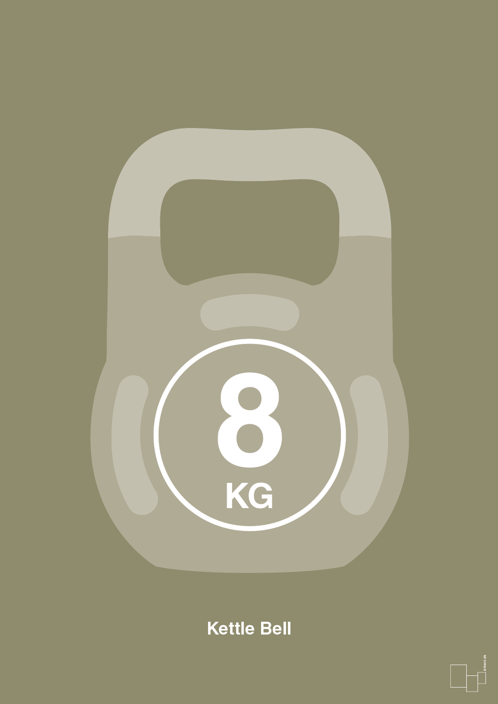 plakat: kettle bell 8 kg - misty forrest-Fitness-A1two3