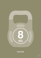 plakat: kettle bell 8 kg - misty forrest-Fitness-A1two3