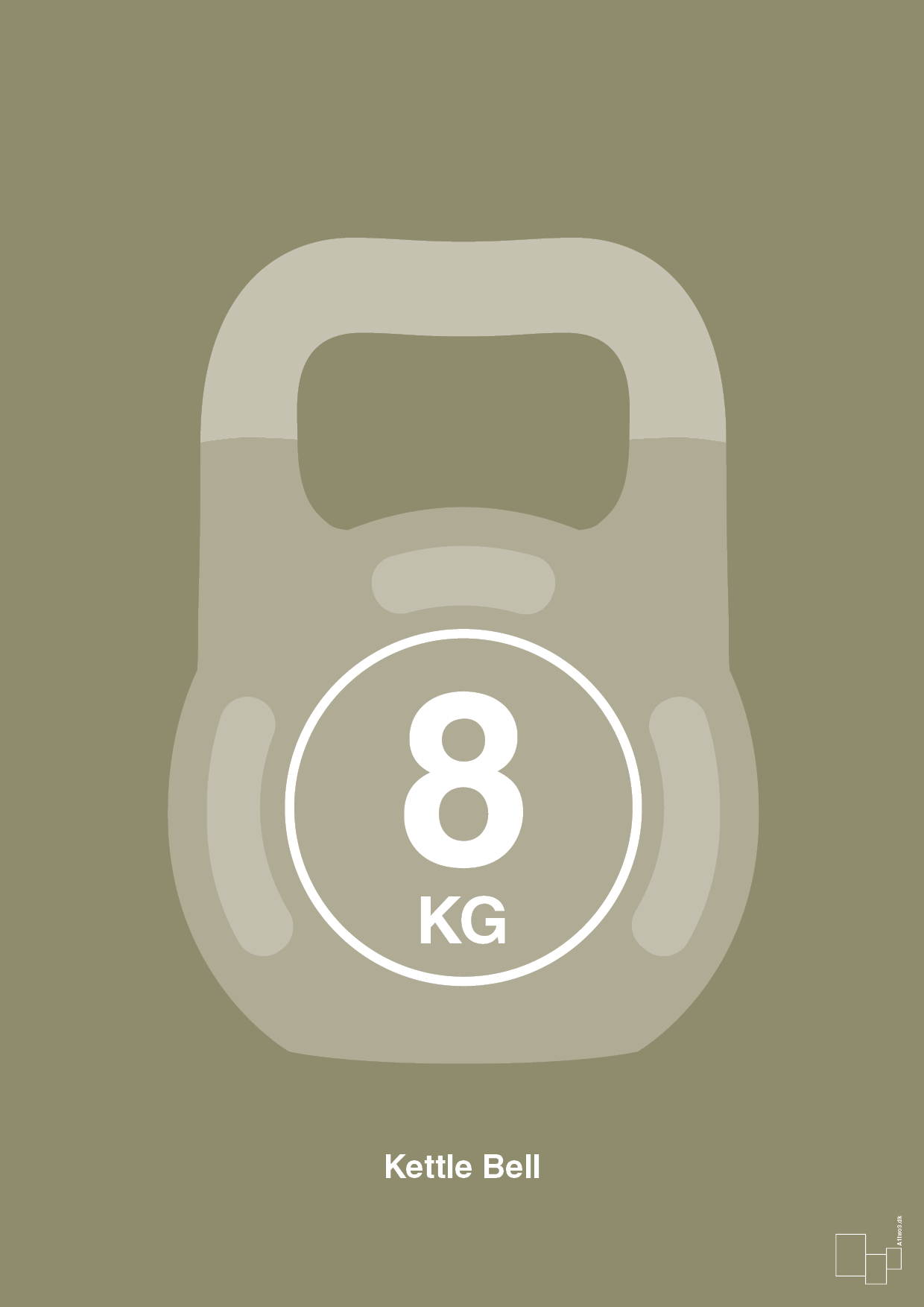 plakat: kettle bell 8 kg - misty forrest-Fitness-A1two3