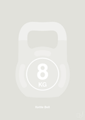 plakat: kettle bell 8 kg - painters white-Fitness-A1two3