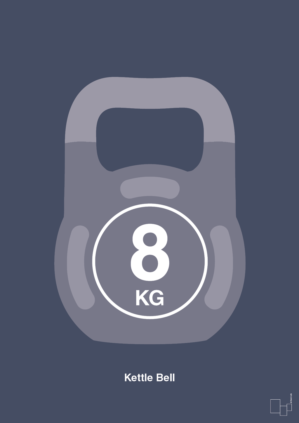 Kettle bell 8 kg - petrol-Fitness-A1two3