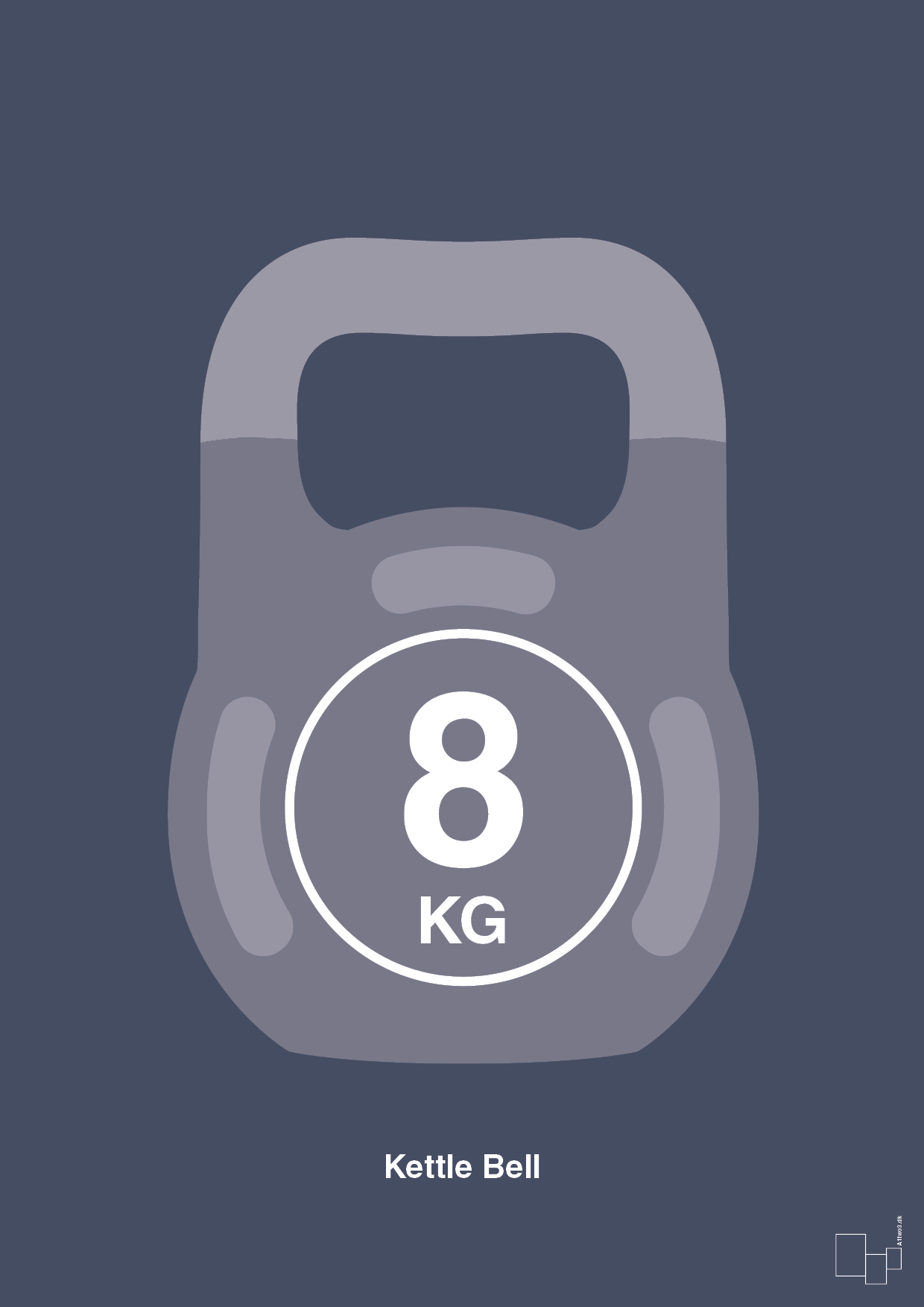 Kettle bell 8 kg - petrol-Fitness-A1two3