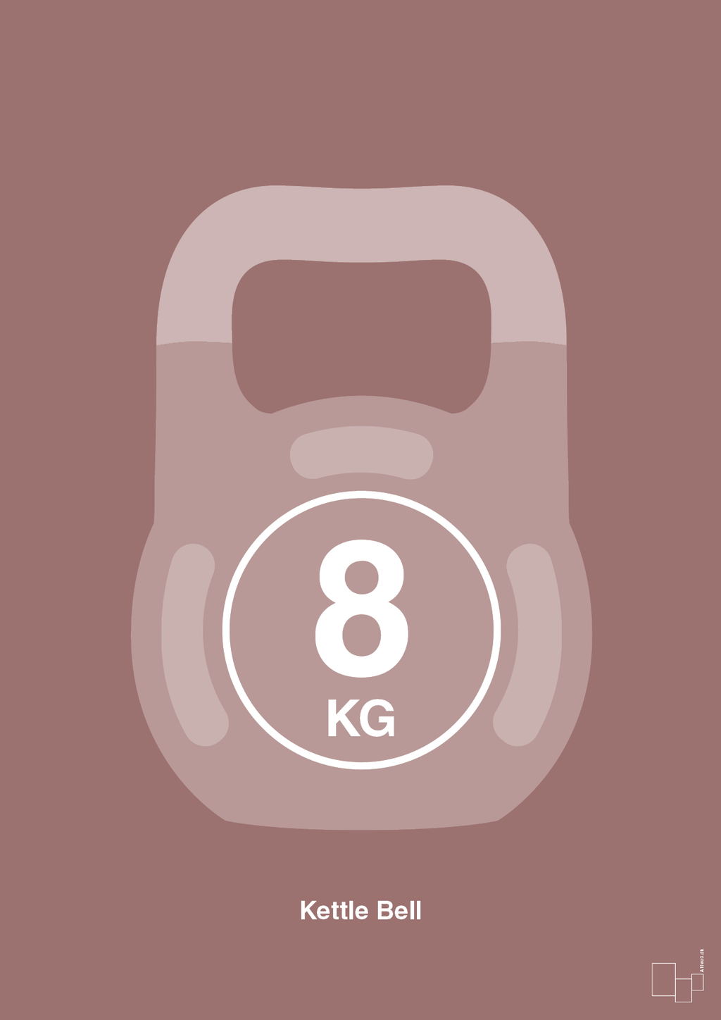 plakat: kettle bell 8 kg - plum-Fitness-A1two3